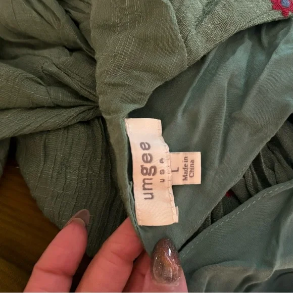 Umgee Sage Green and Embroidered dress - Picture 10 of 11